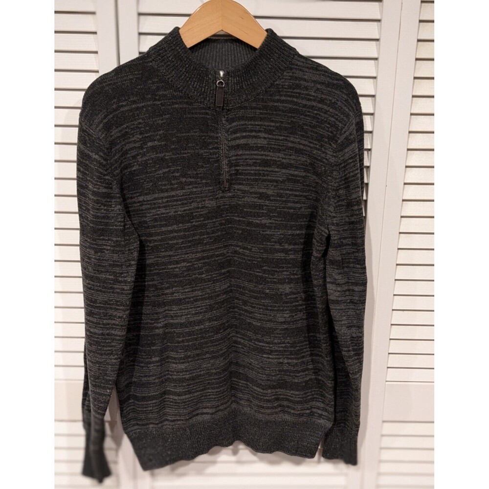 George Quarter Zip Sweater Mens‎ M 38-40 Heather Gray Grandpa